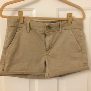 American Eagle Outfitters Khaki Midi Shorts